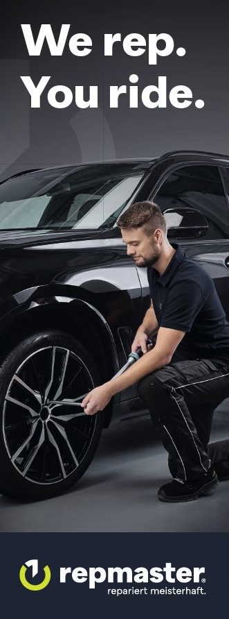 Flagge Repmaster Mitarbeiter an Rad